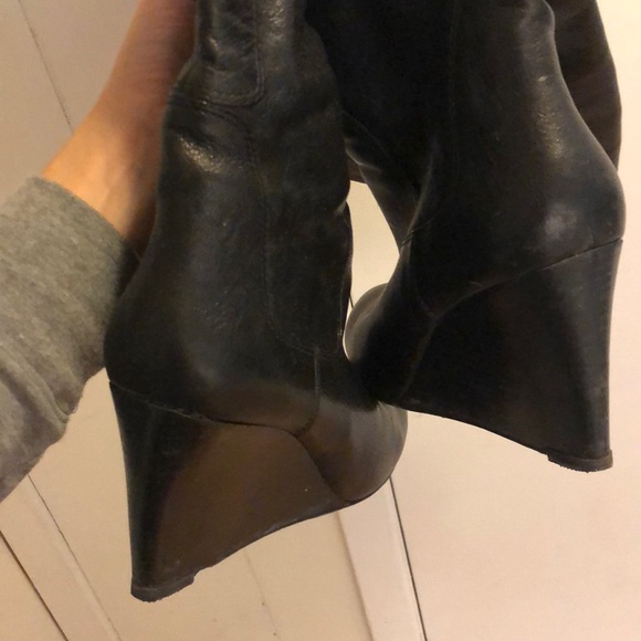 Nine West Wedge Leather Boots - Picture 2 of 4